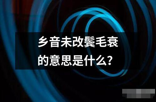 乡音未改鬓毛衰的意思是什么？