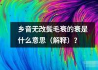 乡音无改鬓毛衰的衰是什么意思（解释）？