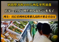 约400公斤西瓜堆放时坍塌摔坏 原因竟是这样太无奈了