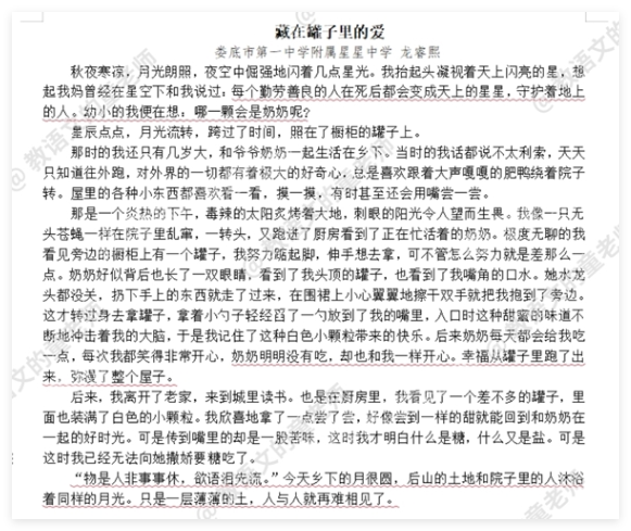 14岁初中生作文看哭全网 本人回应 到底是什么样的？
