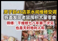 维修工发现空调被老鼠囤满零食 内幕曝光简直太意外了